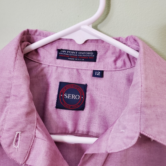 Vtg New Haven SERO Pima Cotton Made In USA Pinpoint Oxford Button Down Shirt 12 - Picture 3 of 11